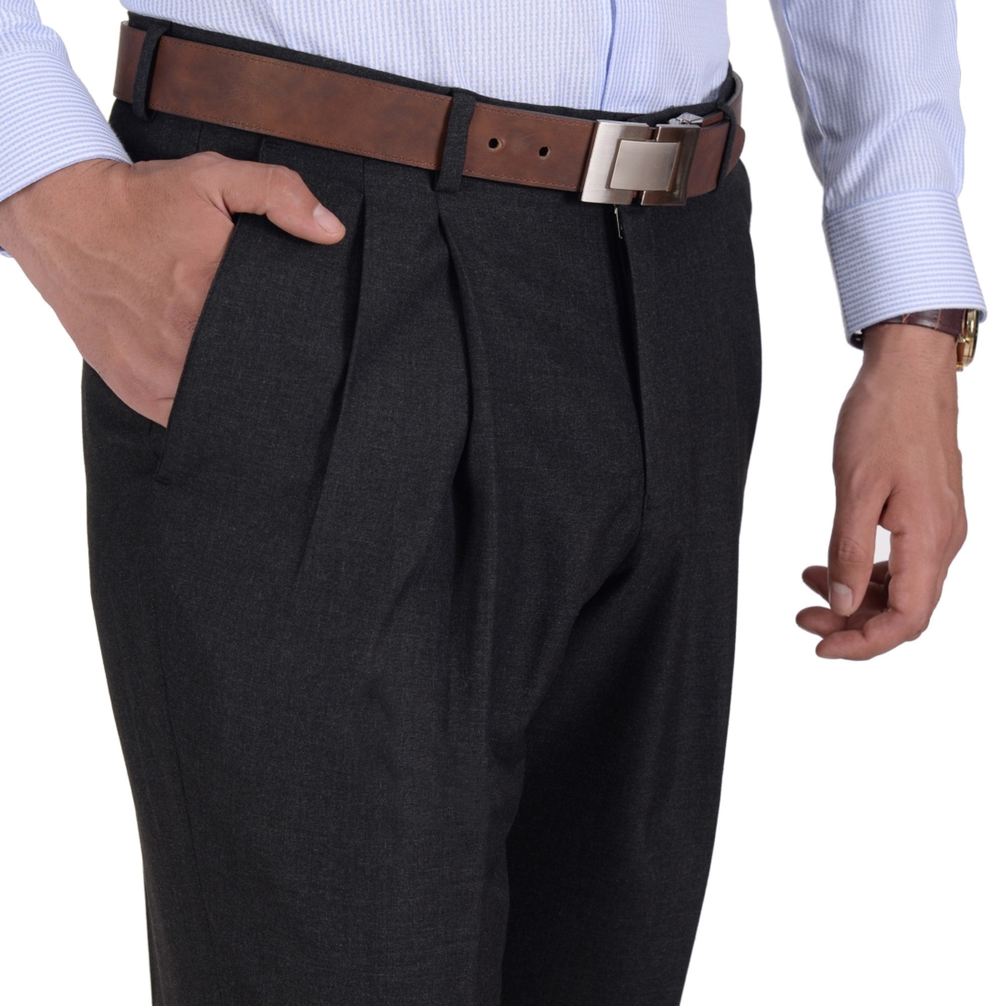 Pantalón de Vestir Yale Regular Fit Con Pinzas 1768