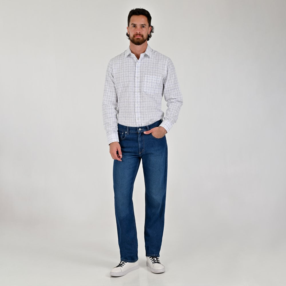 Jeans Yale Straight Fit 8266 Azul Petróleo