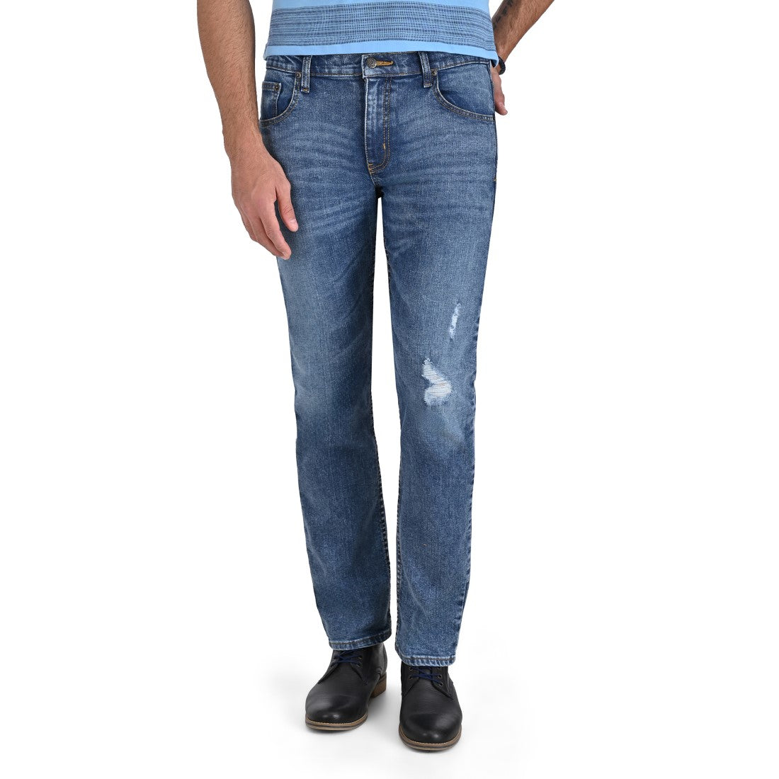 Jeans Vaqueros Yale Slim Fit Modern Azul Petroleo A384