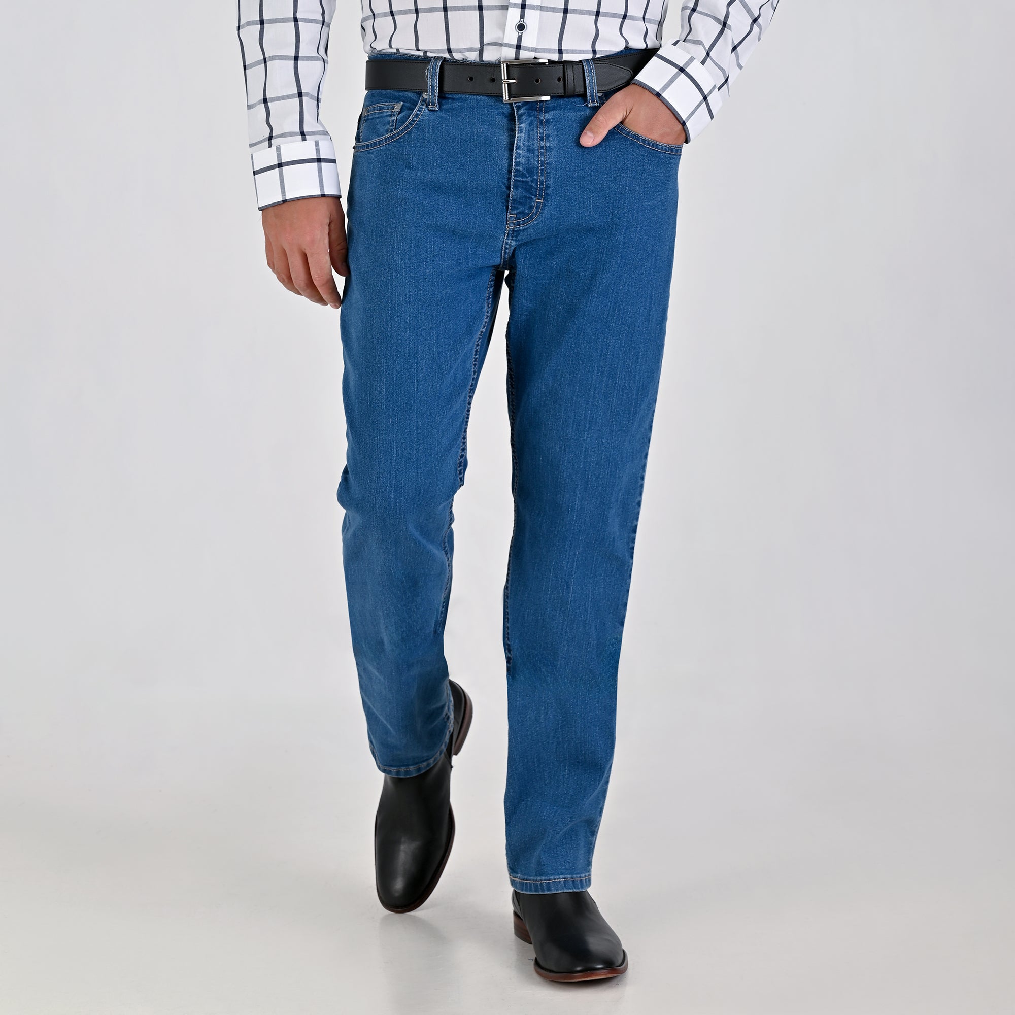 Pantalón de Mezclilla Yale Regular Fit A819 Azul Petroleo
