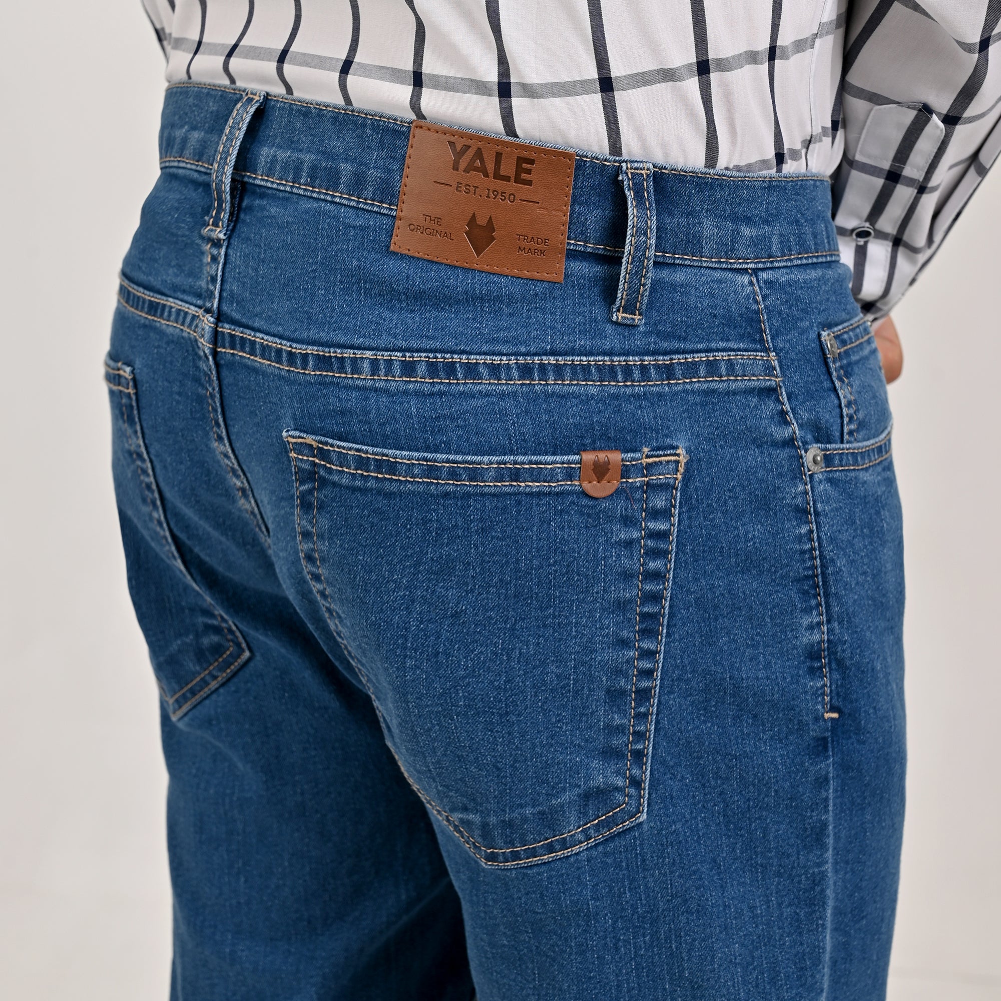 Pantalón de Mezclilla Yale Regular Fit A819 Azul Petroleo