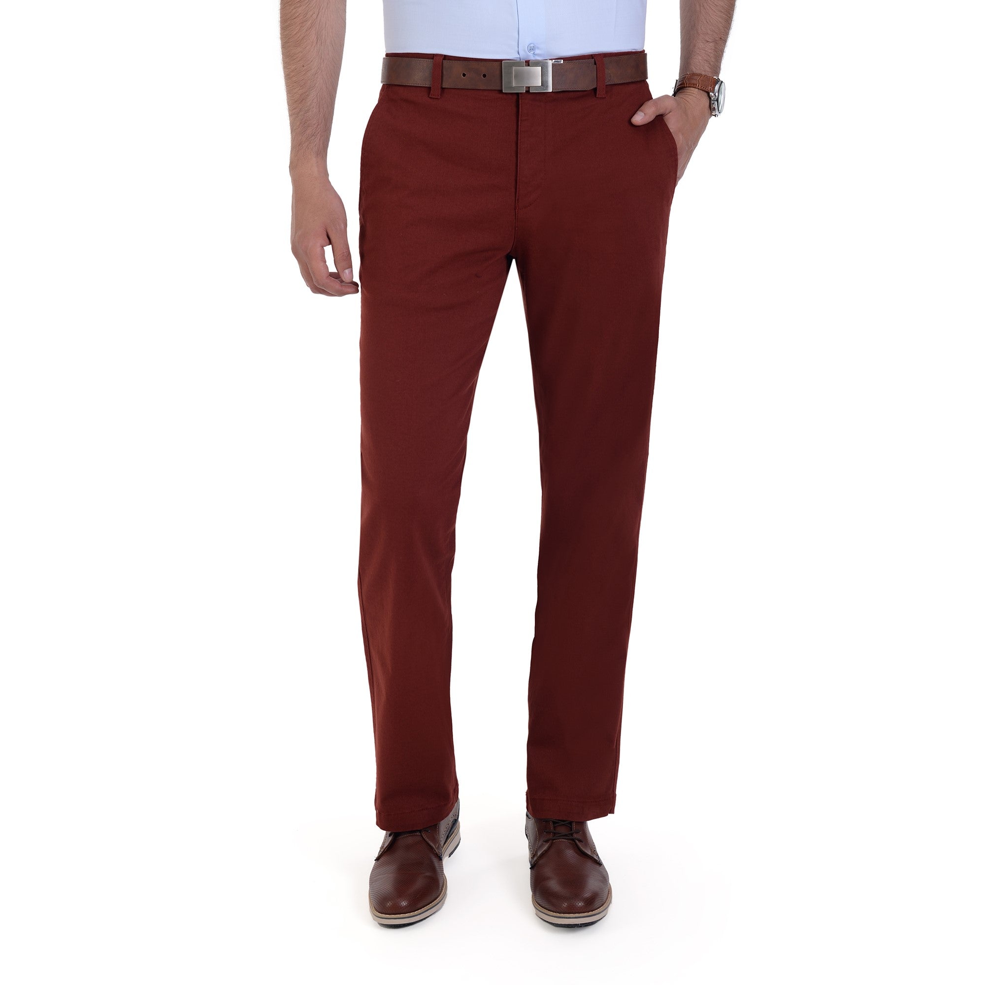 Pantalón Casual Yale Regular Fit 0995 Rojo Tinto