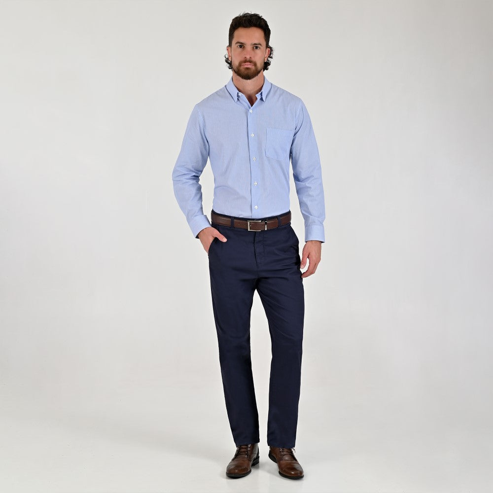 Pantalón Casual Yale Slim Fit 8244 Marino Entintado