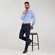 Pantalón Casual Yale Slim Fit 8244 Marino Entintado