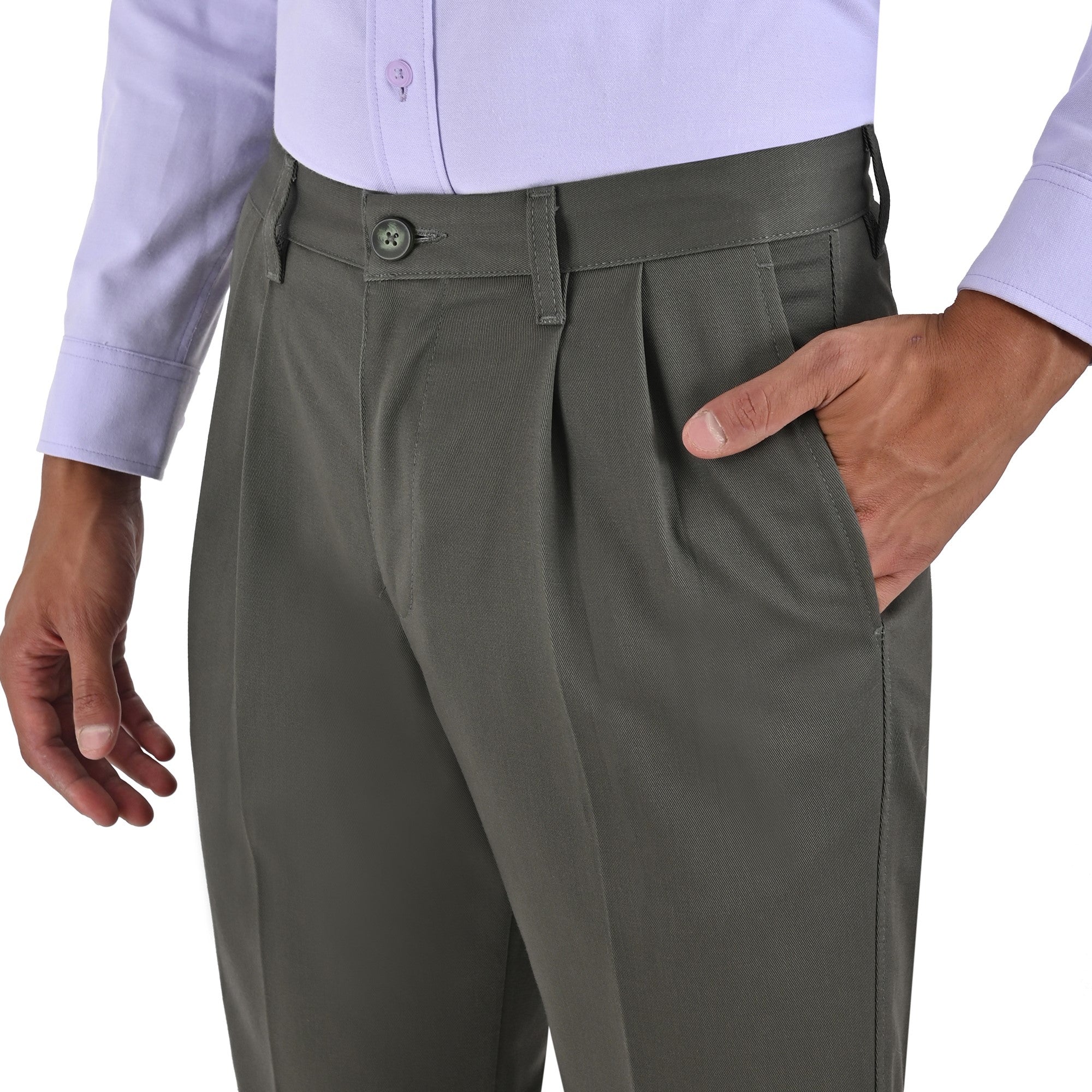 Pantalón Casual Yale Con Pinzas Regular Fit Nanotex 0726