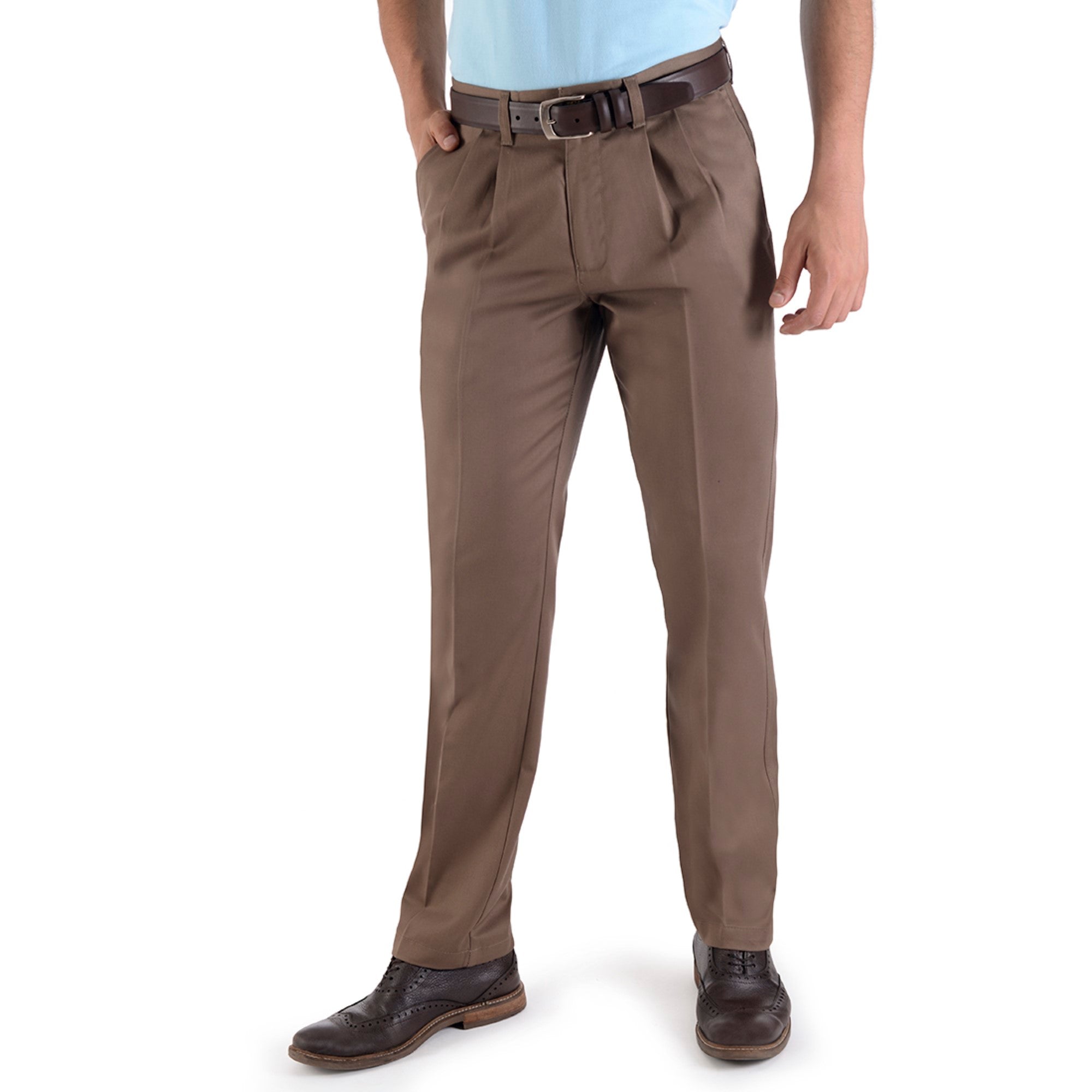 Pantalón Casual Yale Con Pinzas Regular Fit Nanotex 0726