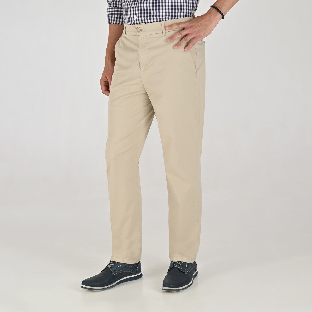 Pantalón Casual Yale Slim Fit 8244 Beige