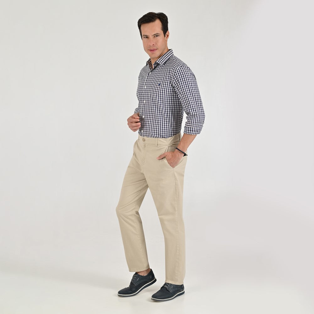 Pantalón Casual Yale Slim Fit 8244 Beige