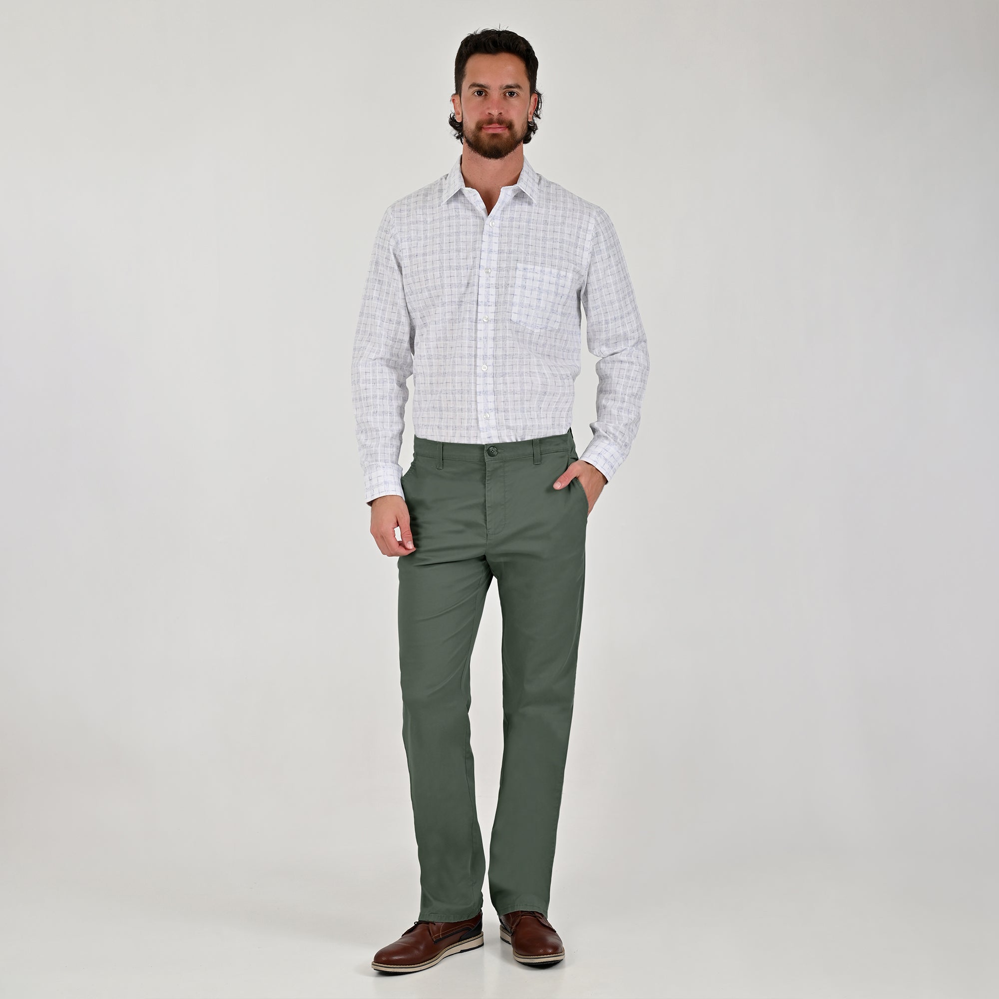 Pantalón Casual Yale Regular Fit 8244 Verde Olivo