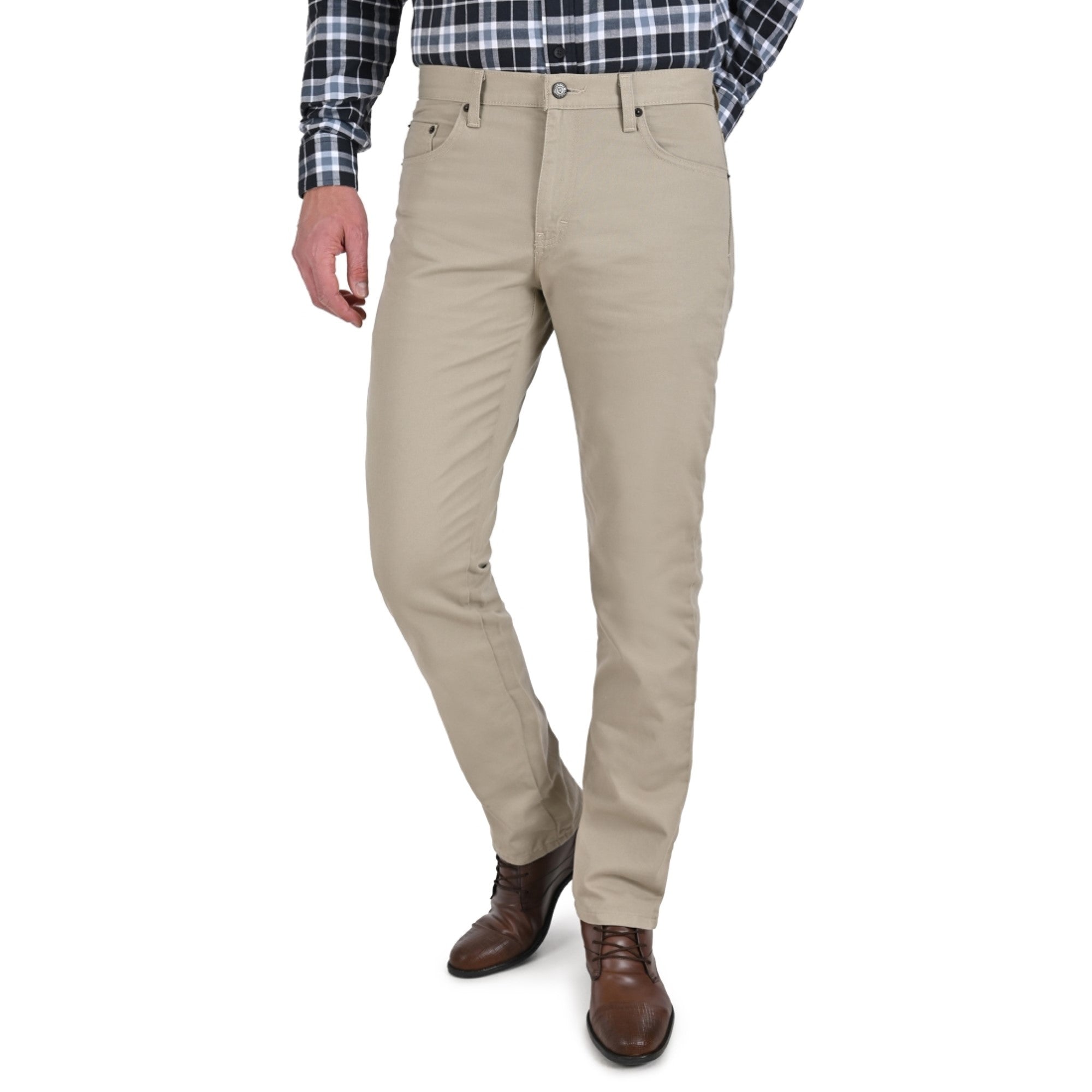 Pantalón Vaquero Yale de Gabardina Sin Pinzas Regular Fit 0552