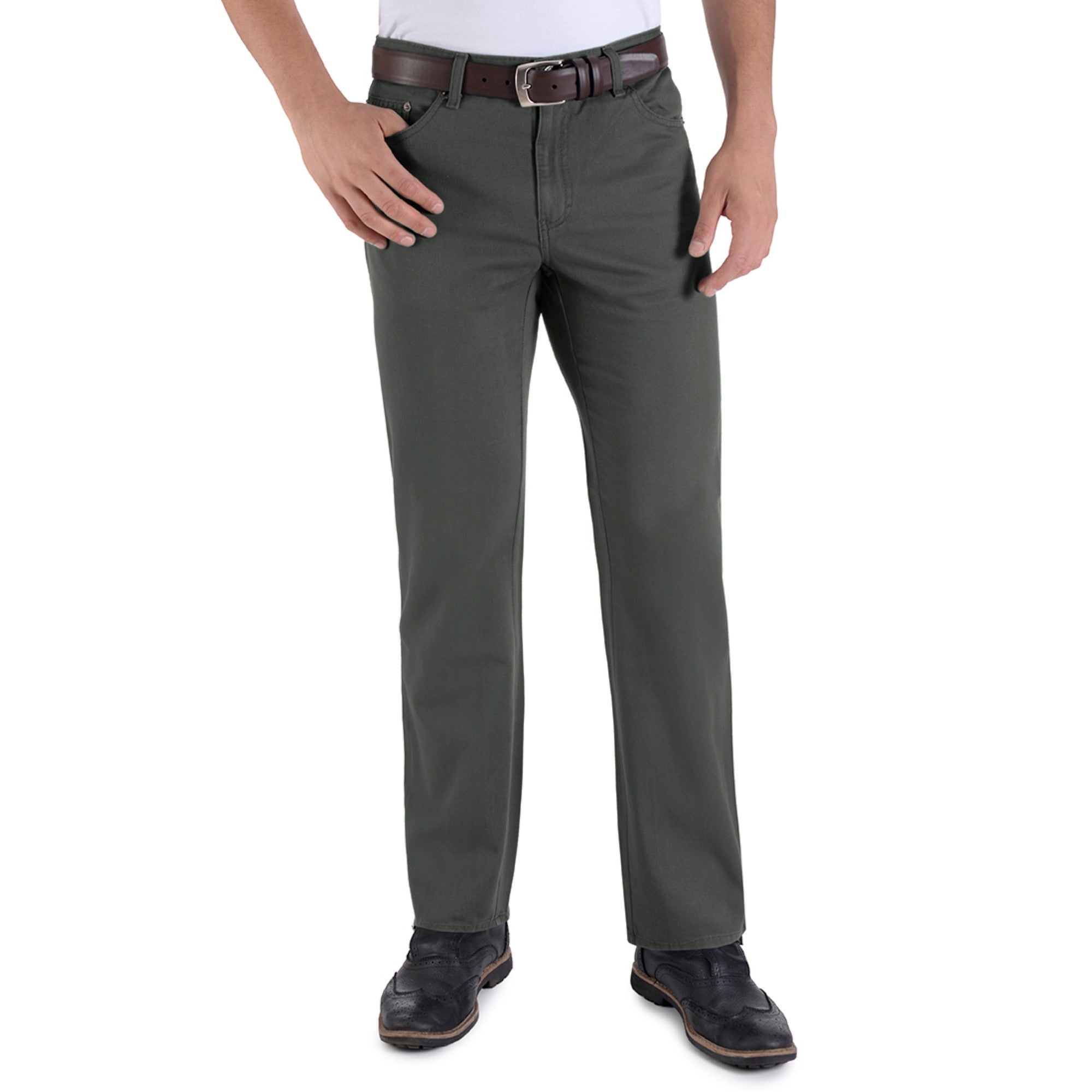 Pantalón Vaquero Yale de Gabardina Sin Pinzas Regular Fit 0552