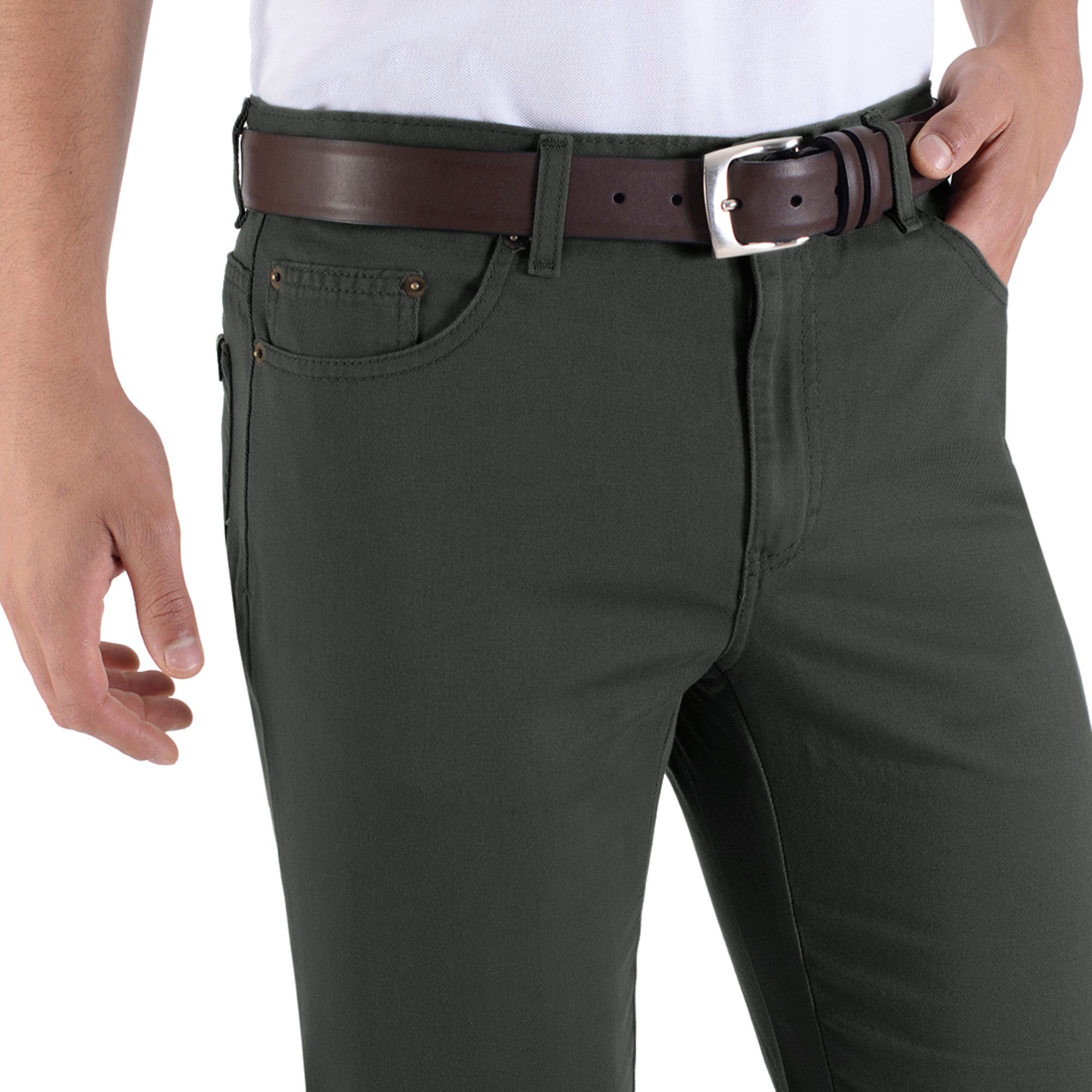Pantalón Vaquero Yale de Gabardina Sin Pinzas Regular Fit 0552