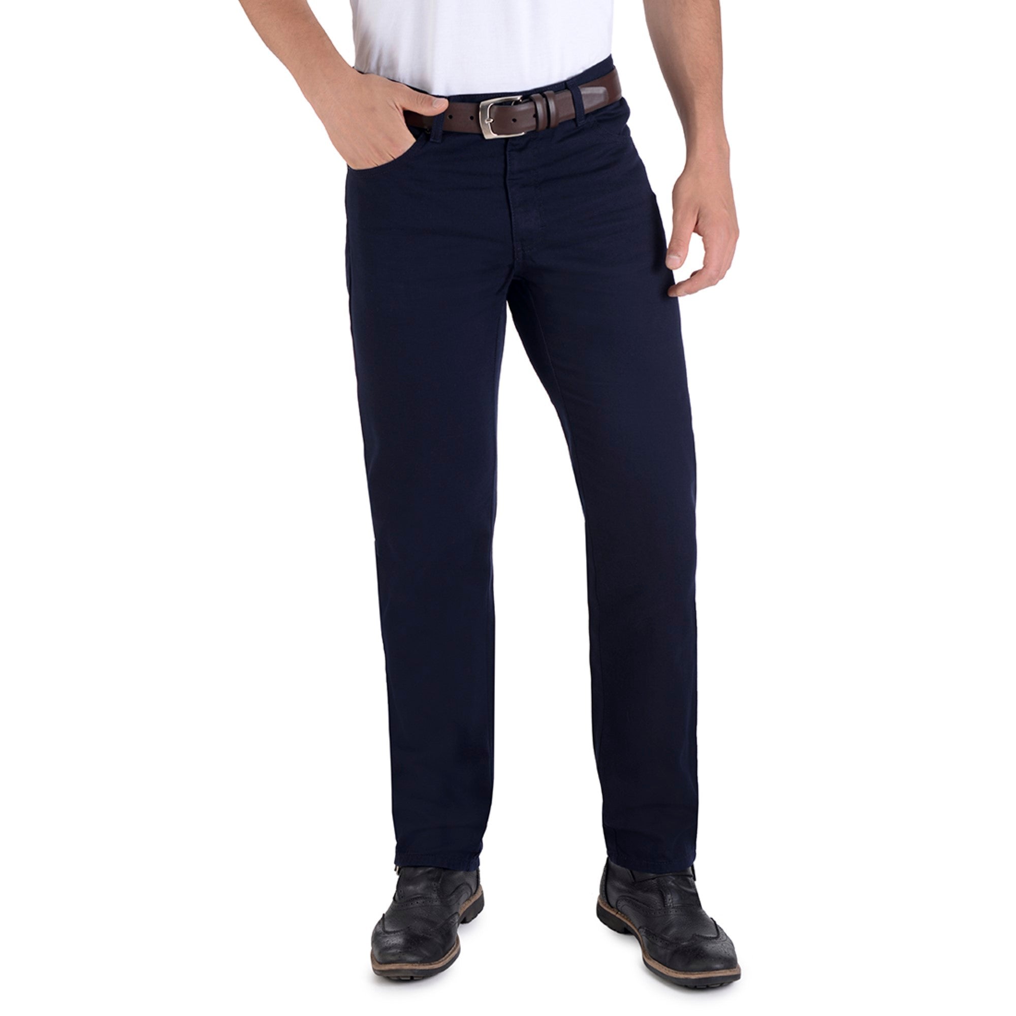 Pantalón Vaquero Yale de Gabardina Sin Pinzas Regular Fit 0552