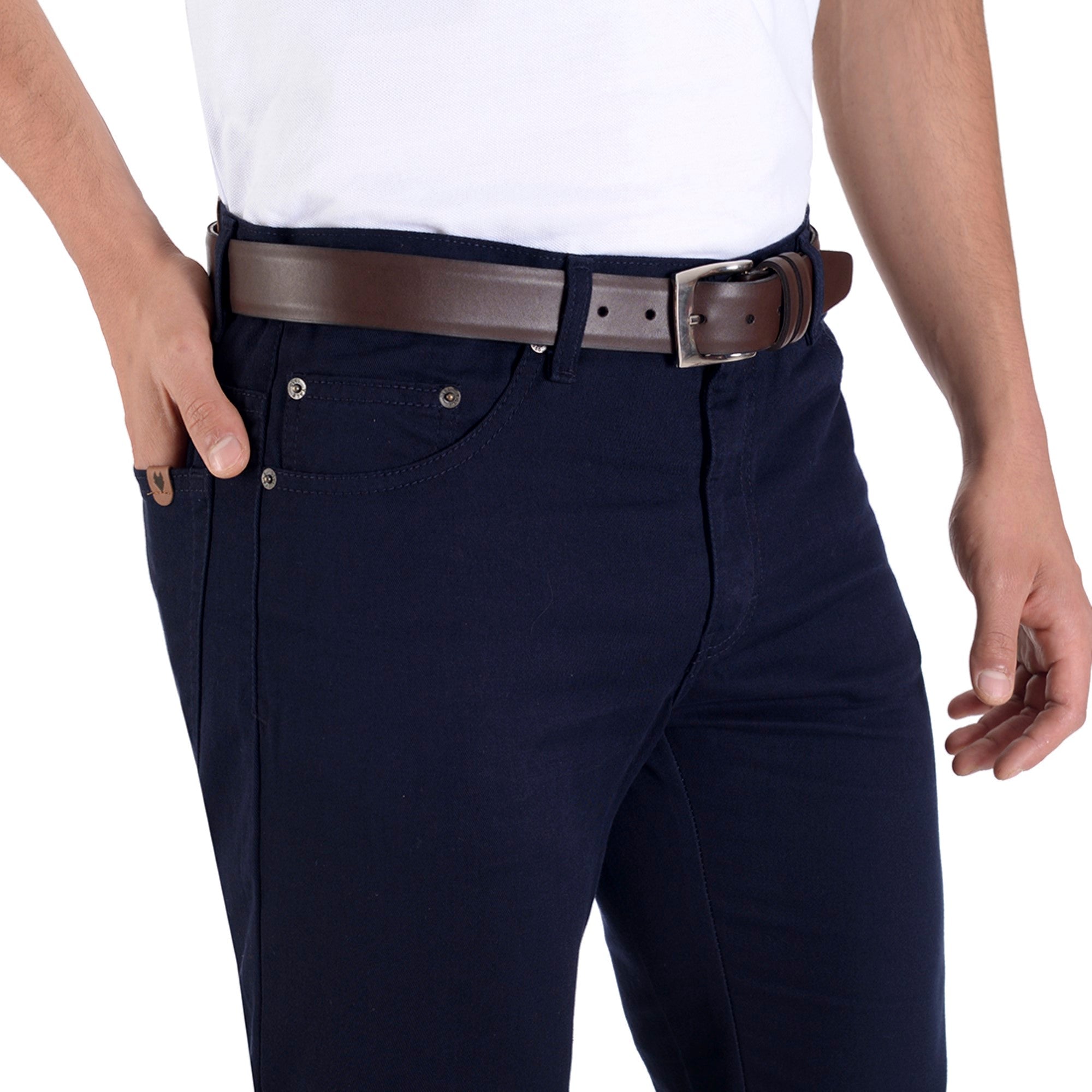 Pantalón Vaquero Yale de Gabardina Sin Pinzas Regular Fit 0552