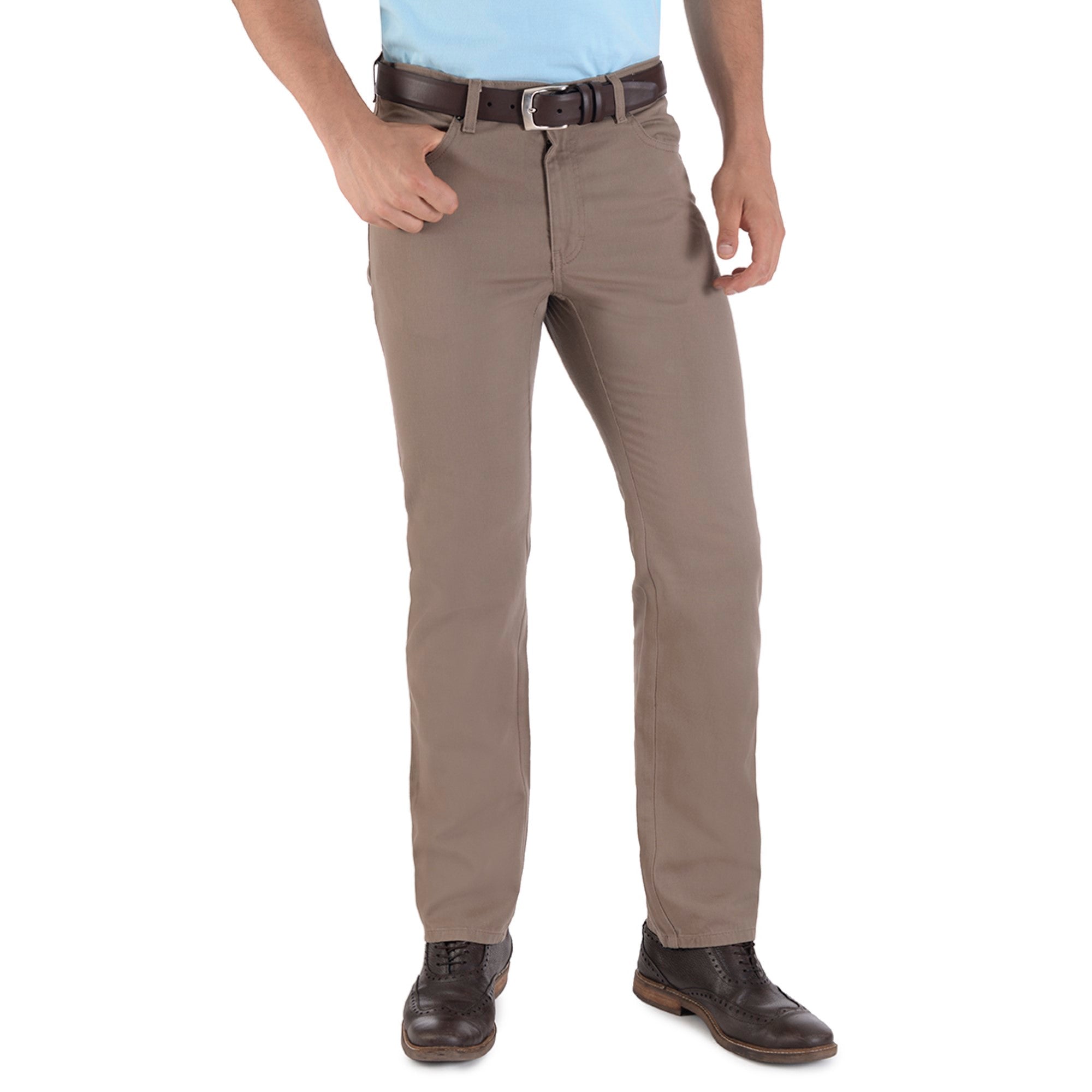 Pantalón Vaquero Yale de Gabardina Sin Pinzas Regular Fit 0552