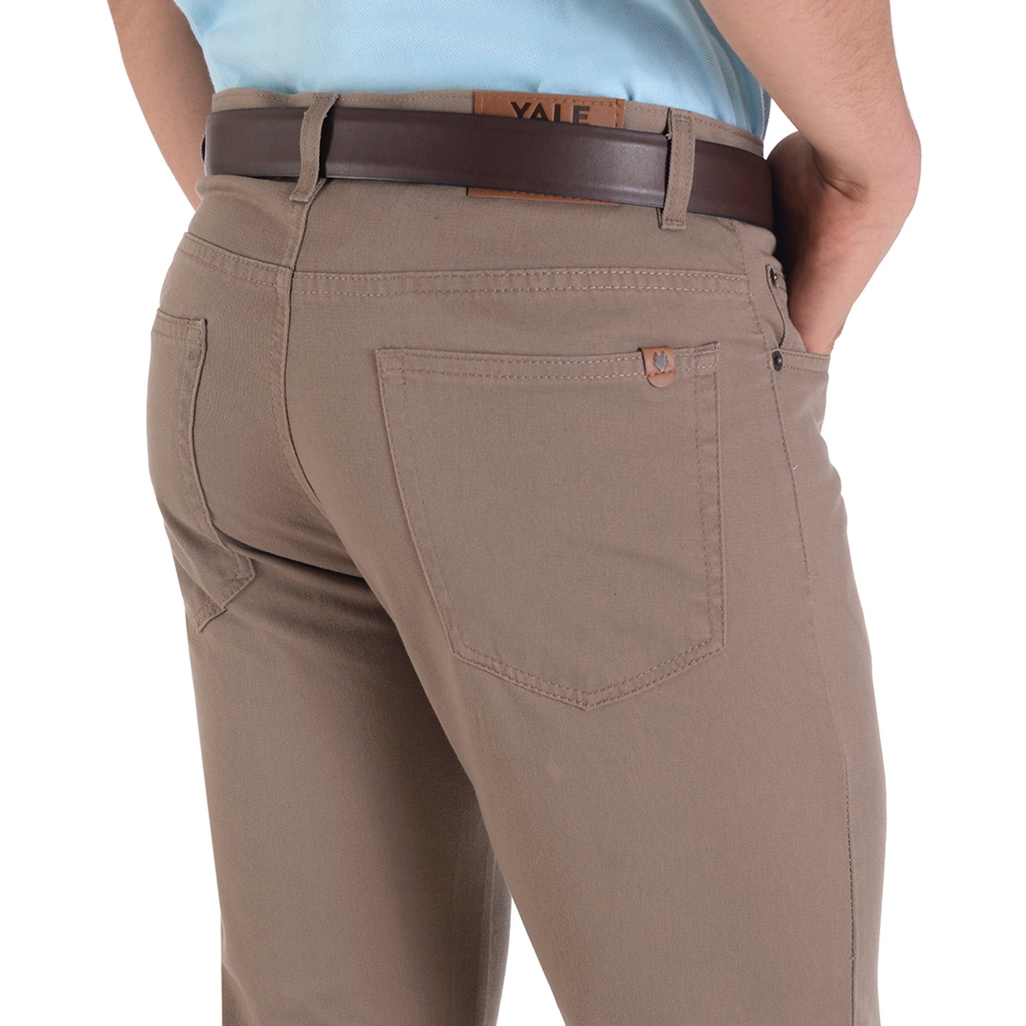 Pantalón Vaquero Yale de Gabardina Sin Pinzas Regular Fit 0552
