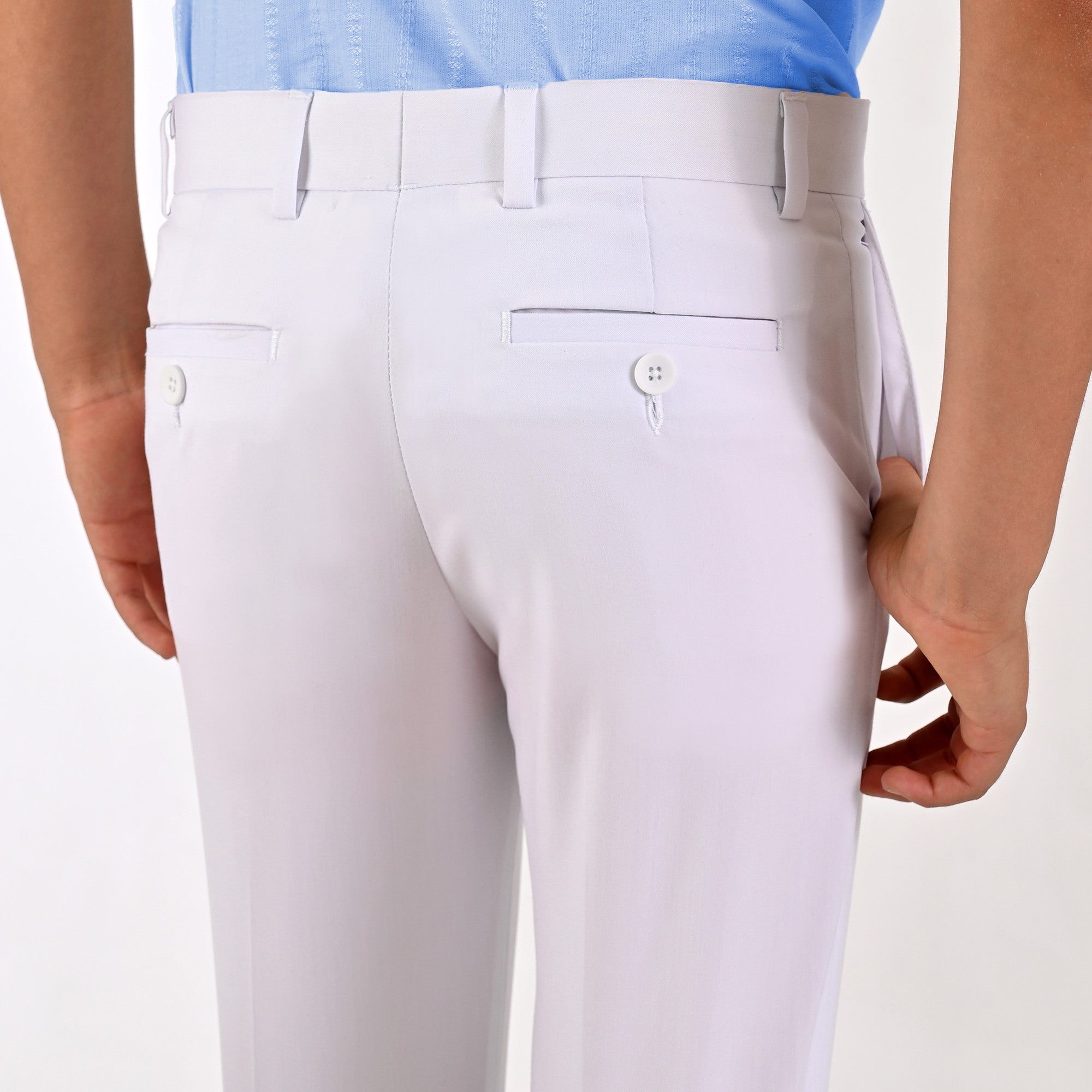 Pantalón de Vestir Yale Boys Slim Fit 0342 Blanco