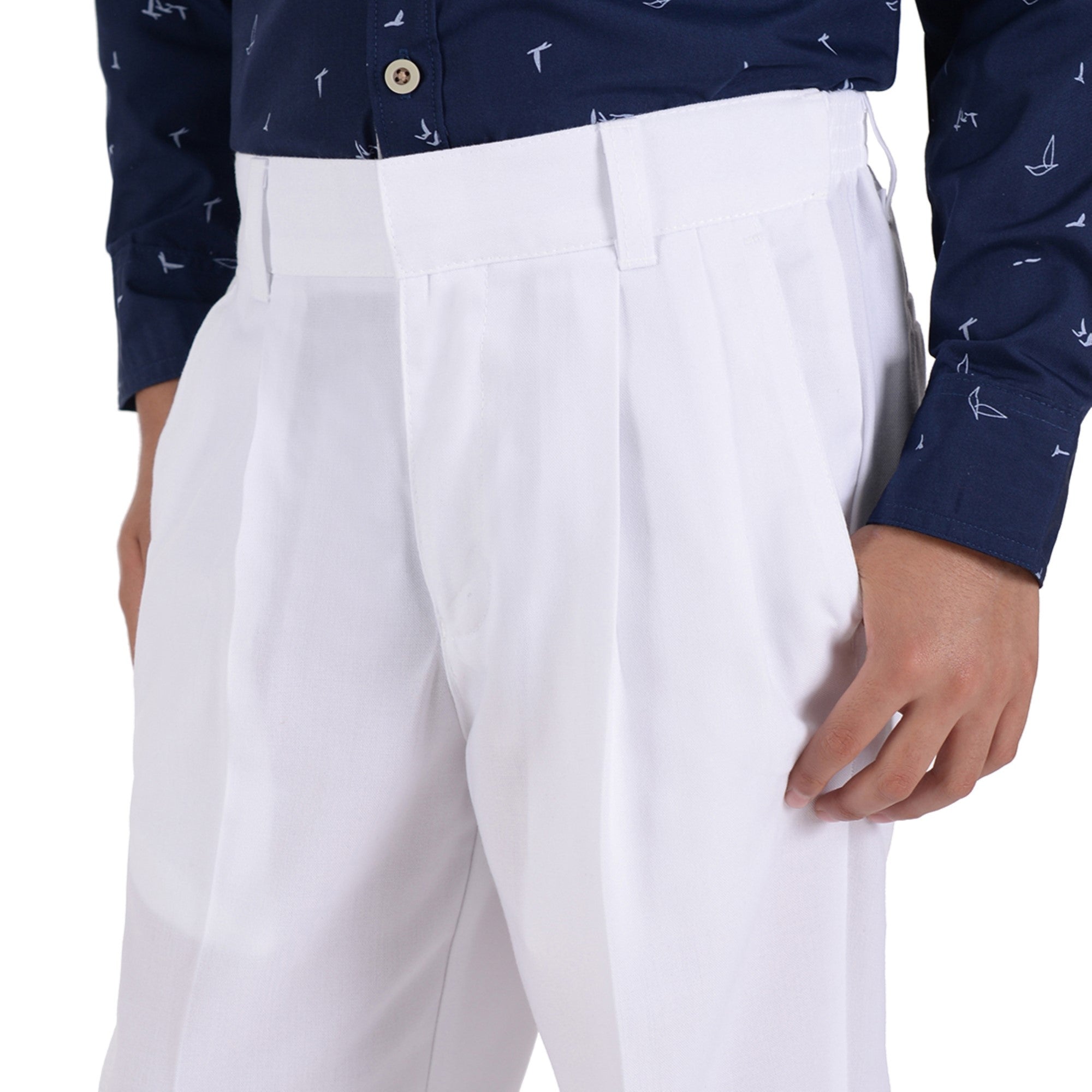 Pantalón  Medio Resorte Yale Boys  Con Pinzas 0460