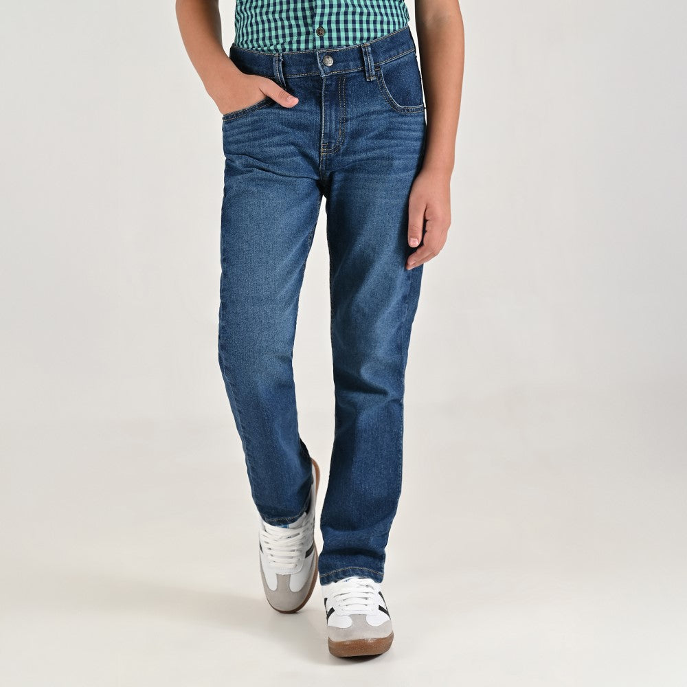 Jeans Yale Boys Slim Fit 2944 Azul Petroleo