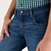 Jeans Yale Boys Slim Fit 2944 Azul Petroleo