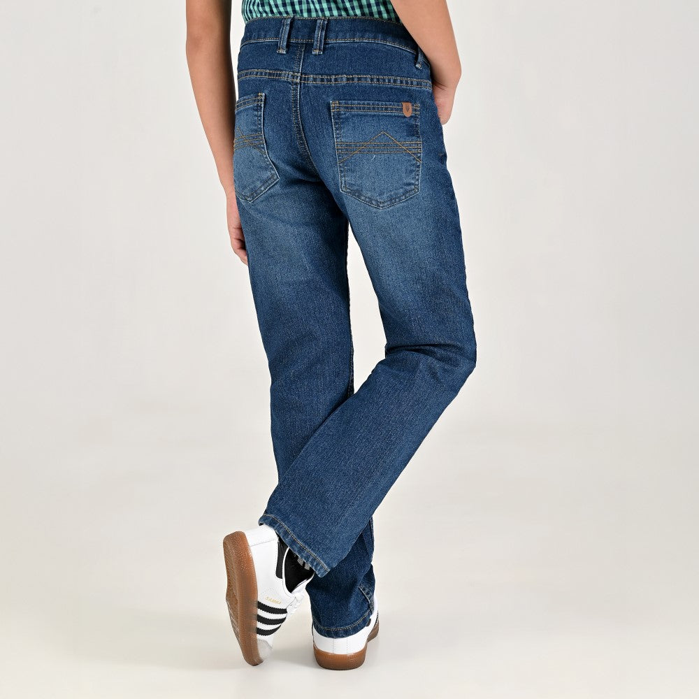 Jeans Yale Boys Slim Fit 2944 Azul Petroleo