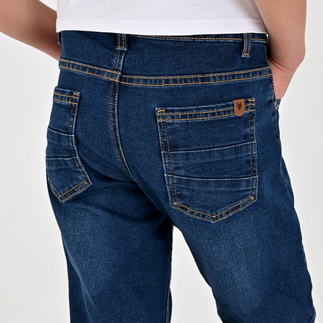Jeans Yale Boys Slim Fit 2091 Azul Petróleo