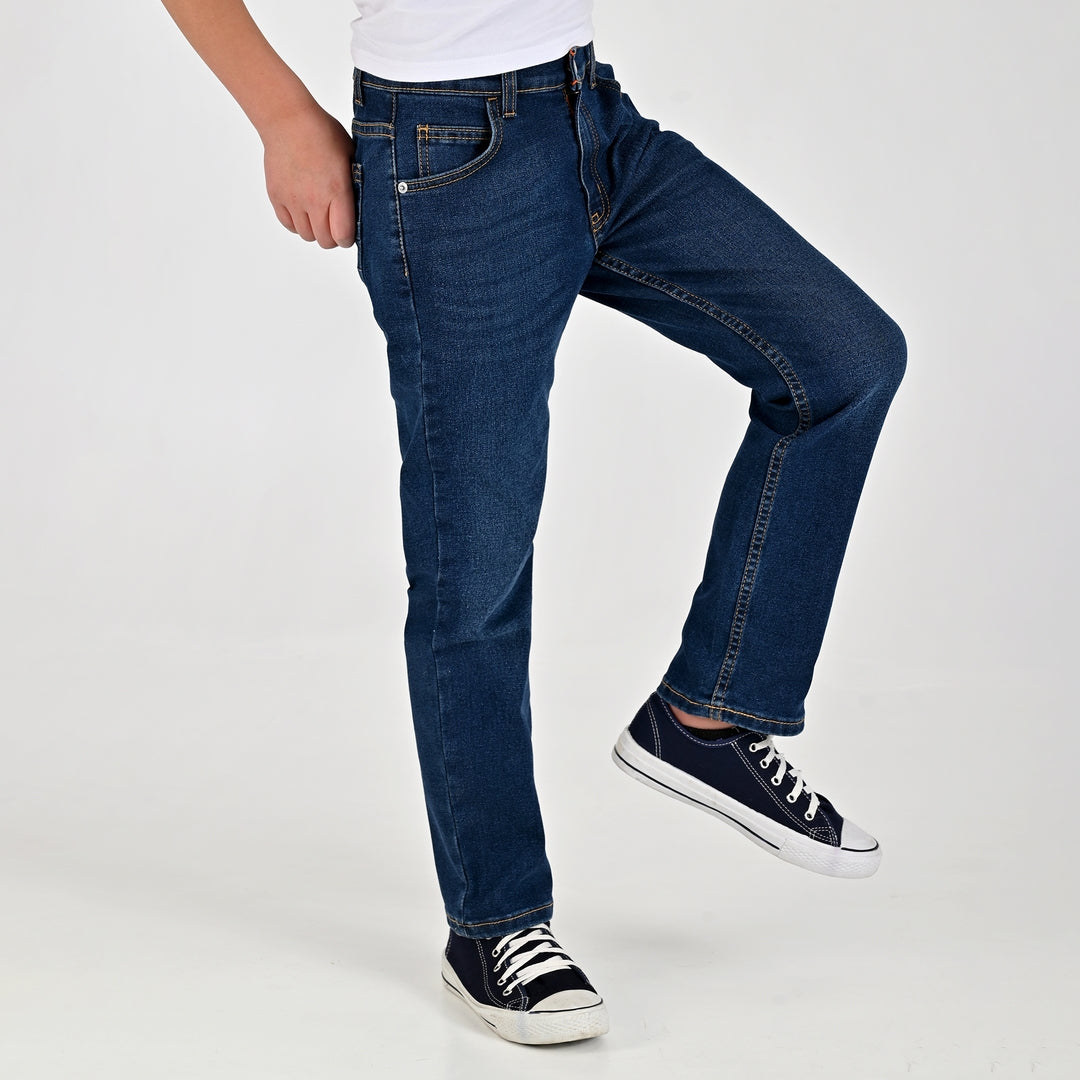 Jeans Yale Boys Slim Fit 2091 Azul Petróleo
