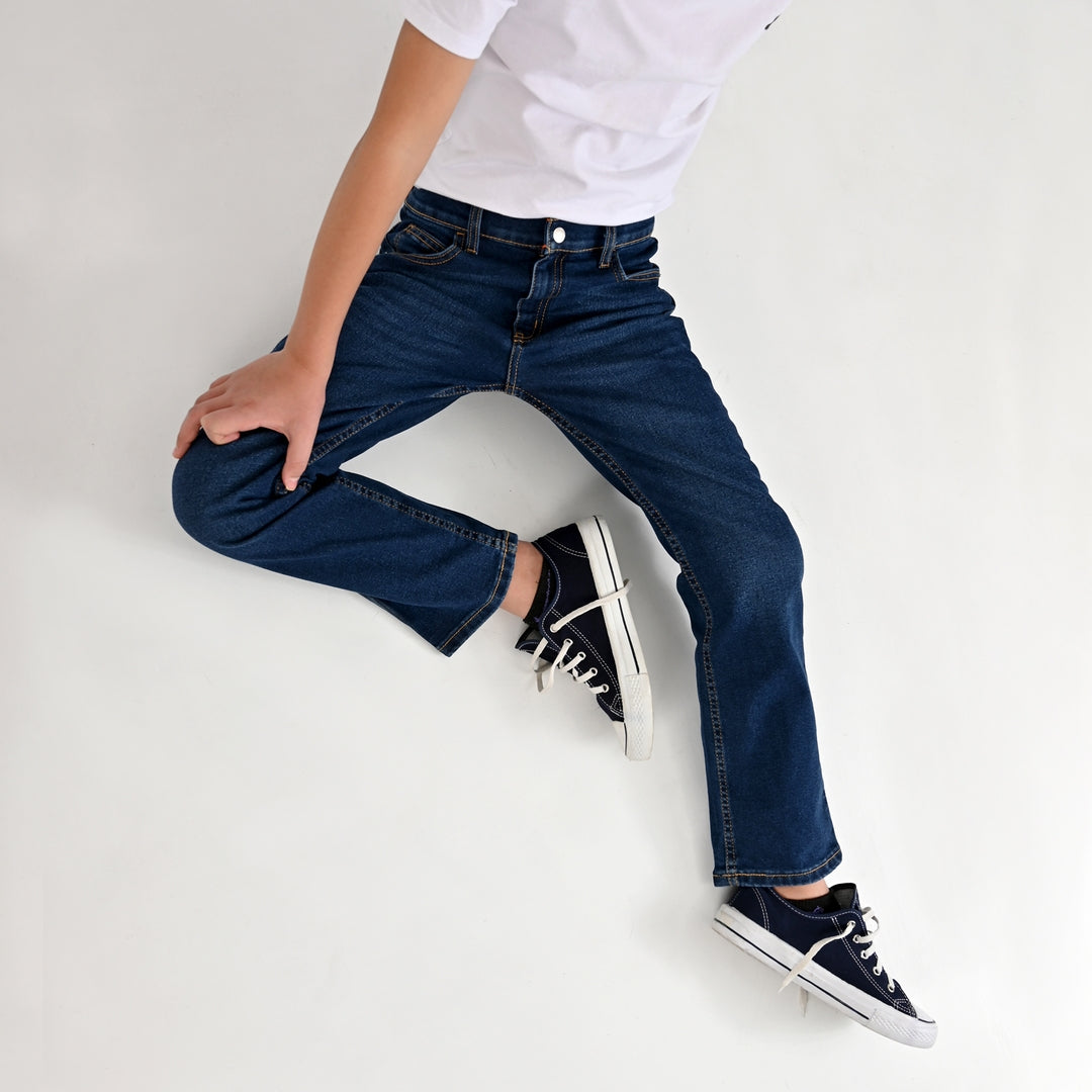 Jeans Yale Boys Slim Fit 2091 Azul Petróleo