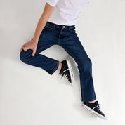 Jeans Yale Boys Slim Fit 2091 Azul Petróleo