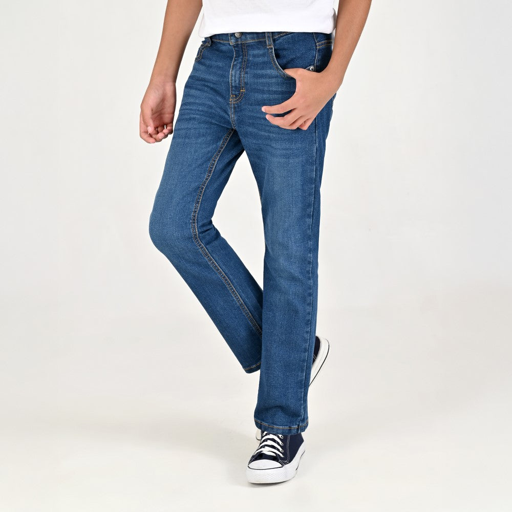 Jeans Yale Boys Slim Fit 7803 Azul Petroleo