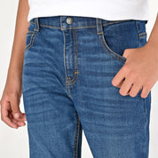 Jeans Yale Boys Slim Fit 7803 Azul Petroleo