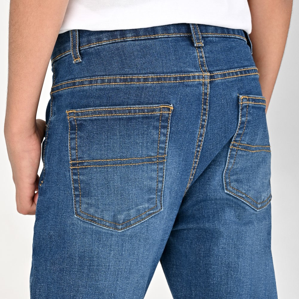 Jeans Yale Boys Slim Fit 7803 Azul Petroleo