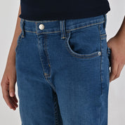 Pantalón de Gabardina Yale Boys Slim Fit 5 bolsas 2046 Azul Petróleo