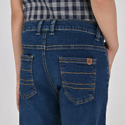Pantalón de Gabardina Yale Boys Slim Fit 5 bolsas 2046 Azul Zafiro