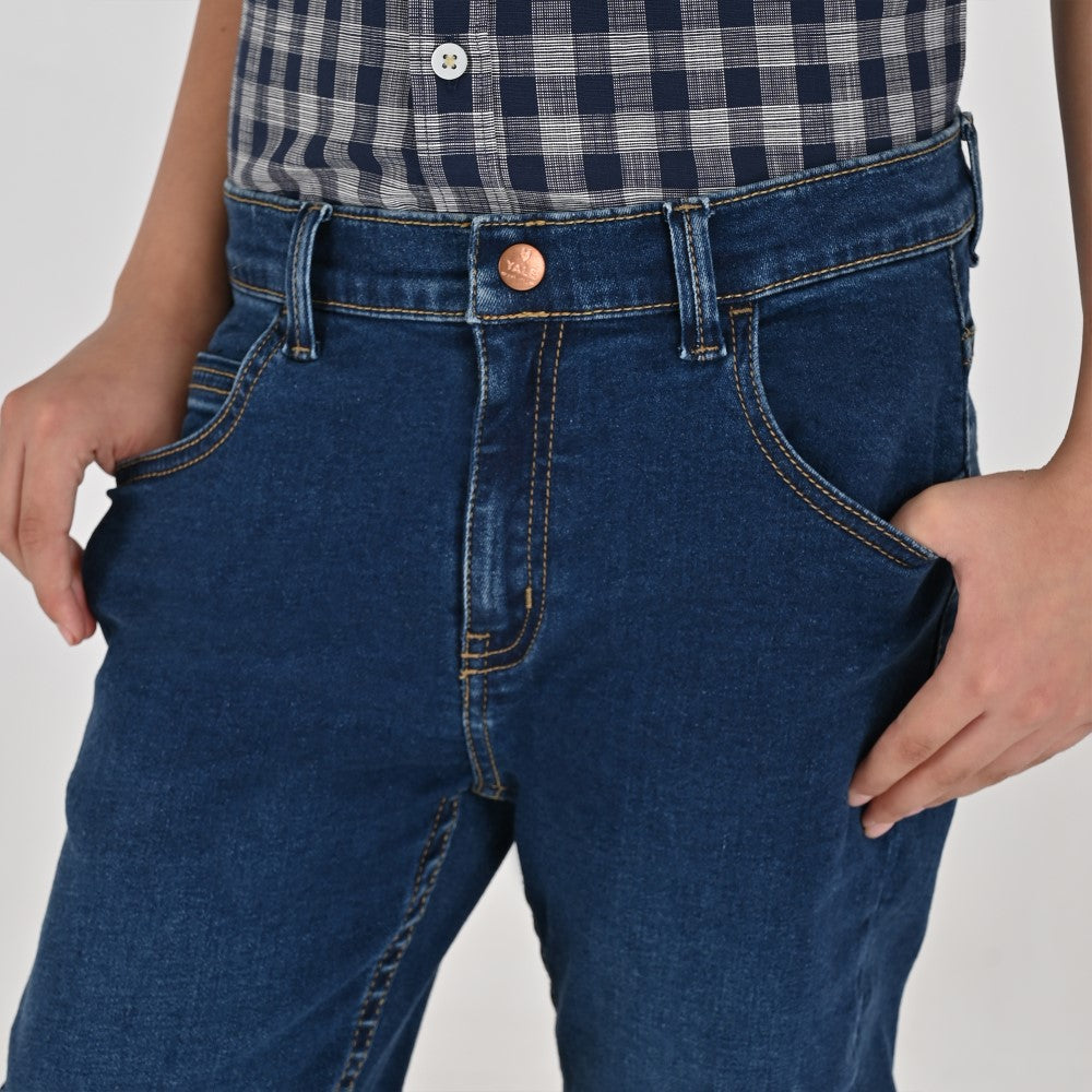 Pantalón de Gabardina Yale Boys Slim Fit 5 bolsas 2046 Azul Zafiro