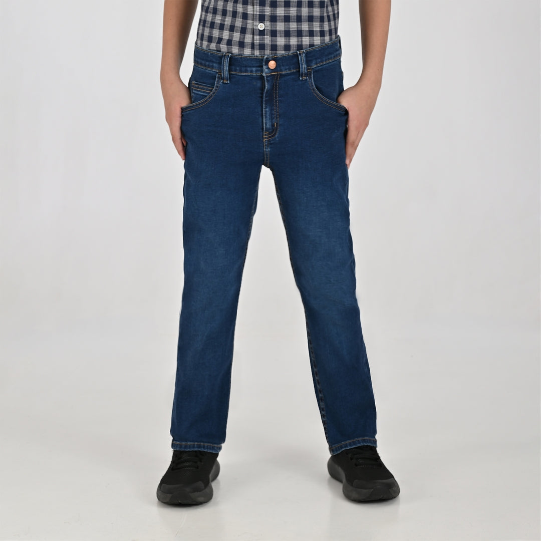Pantalón de Gabardina Yale Boys Slim Fit 5 bolsas 2046 Azul Zafiro