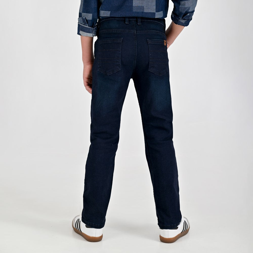 Pantalón de Gabardina Yale Boys Slim Fit 5 bolsas 2046 Azul Marino