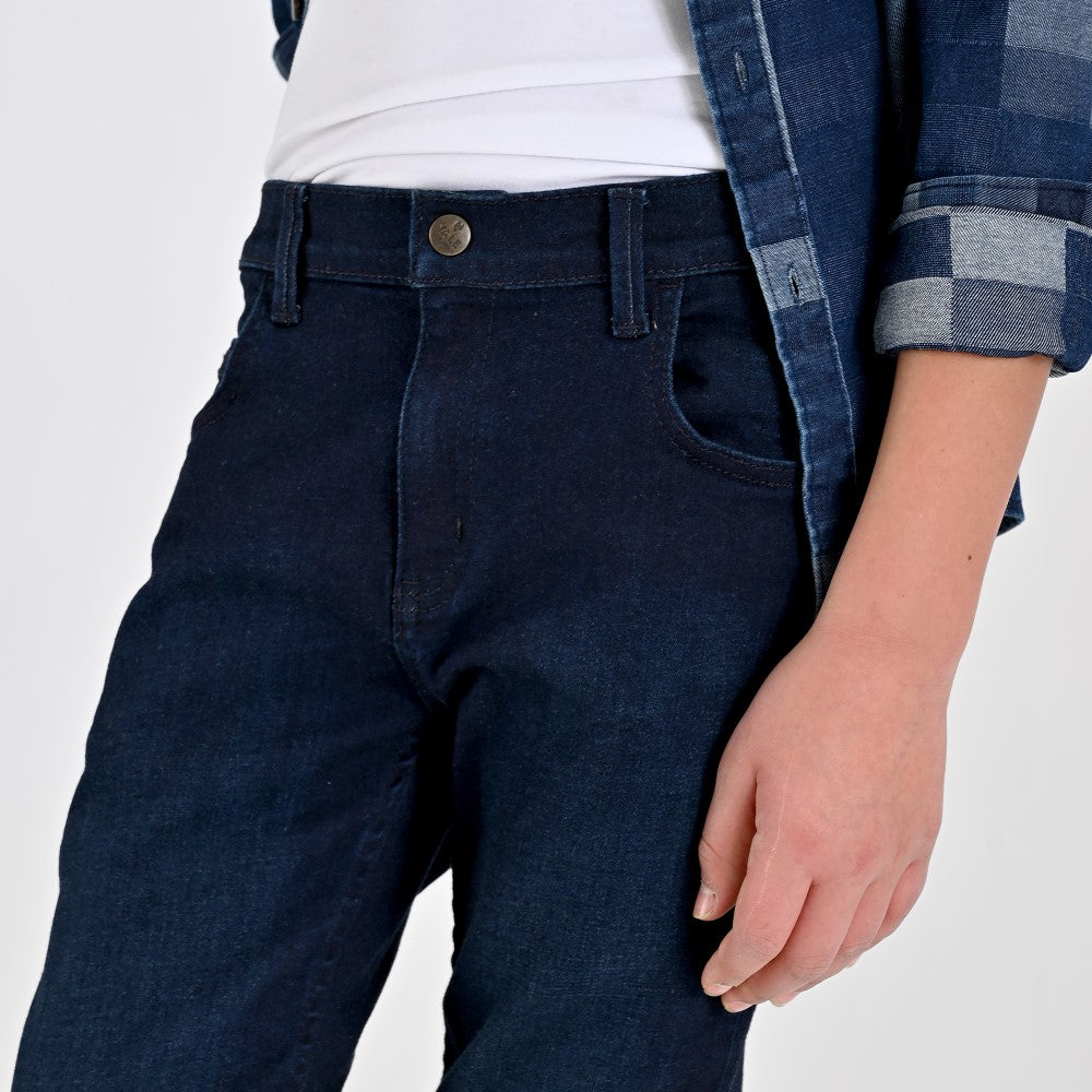 Pantalón de Gabardina Yale Boys Slim Fit 5 bolsas 2046 Azul Marino