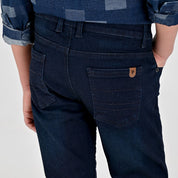 Pantalón de Gabardina Yale Boys Slim Fit 5 bolsas 2046 Azul Marino