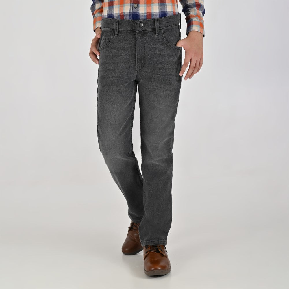 Pantalón de Gabardina Yale Boys Slim Fit 5 bolsas 2944 Gris Oxford