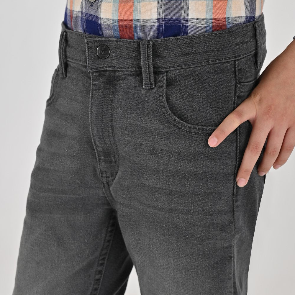 Pantalón de Gabardina Yale Boys Slim Fit 5 bolsas 2944 Gris Oxford
