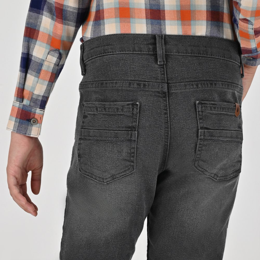 Pantalón de Gabardina Yale Boys Slim Fit 5 bolsas 2944 Gris Oxford