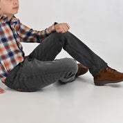 Pantalón de Gabardina Yale Boys Slim Fit 5 bolsas 2944 Gris Oxford