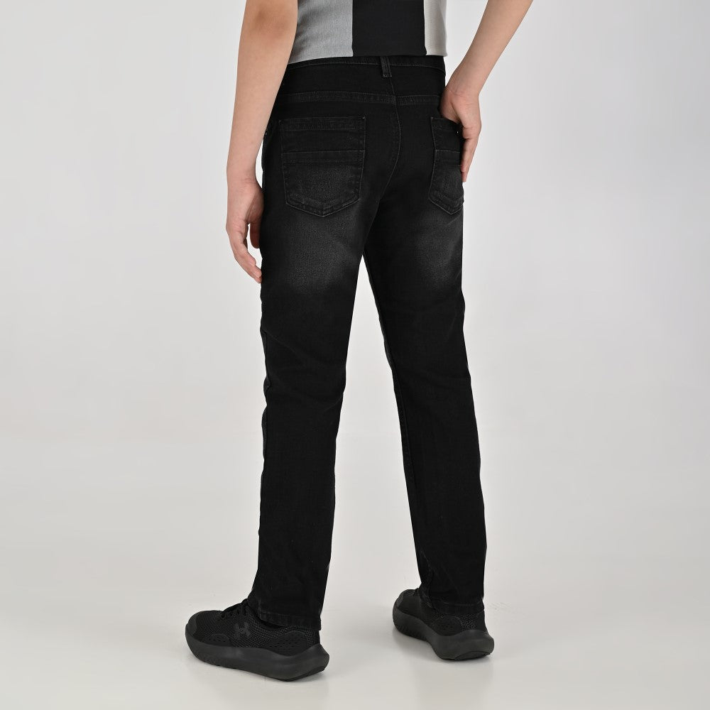 Pantalón de Gabardina Yale Boys Slim Fit 5 bolsas 2944 Negro