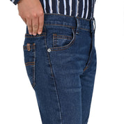 Pantalón de Mezclilla Yale Slim Boys Fit 3643 Azul Petroleo