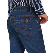 Pantalón de Mezclilla Yale Slim Boys Fit 3643 Azul Petroleo