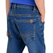 Pantalón de Mezclilla Yale Boys Slim Fit 3641 Azul Petroleo