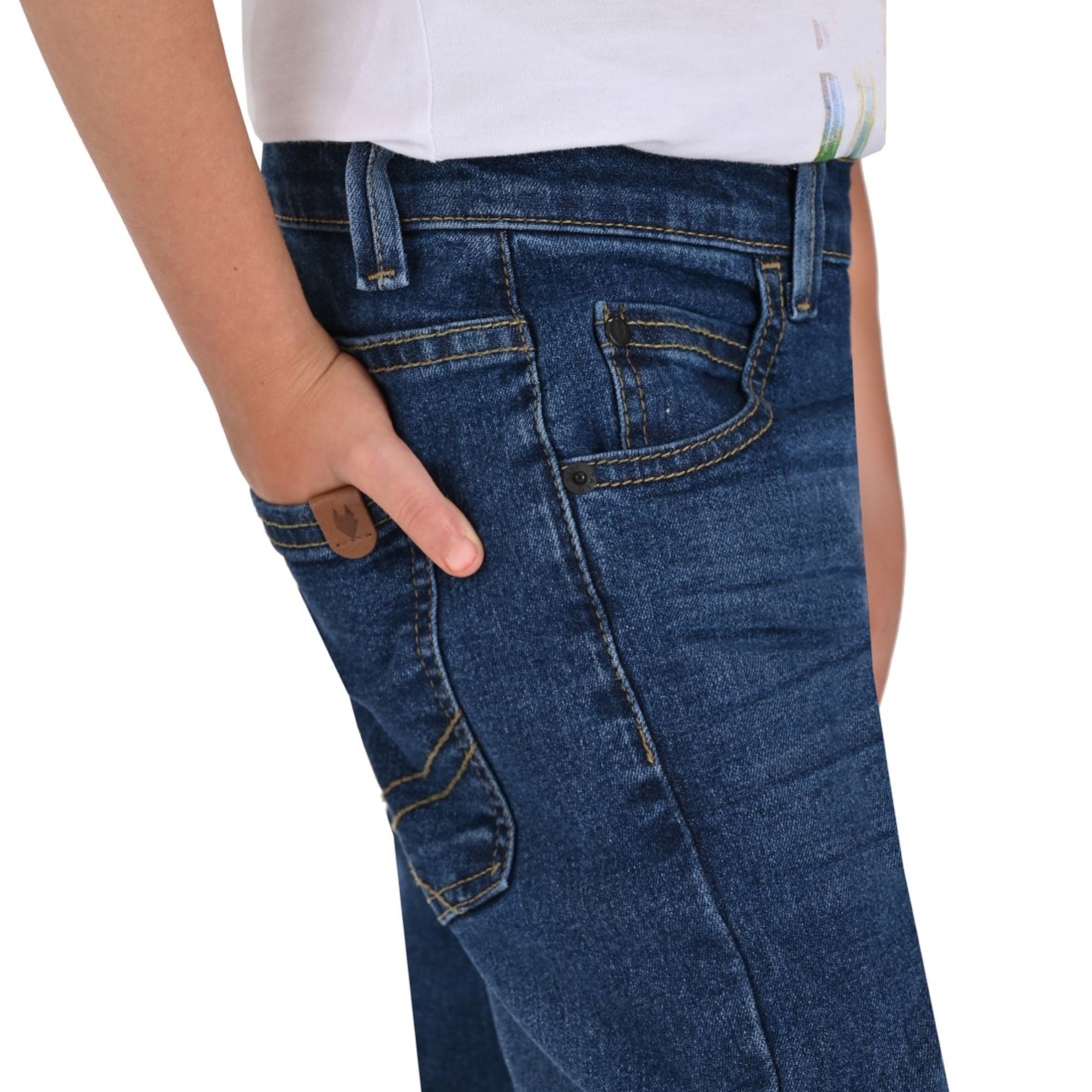 Pantalón de Mezclilla Yale Boys Slim Fit 3641 Marino