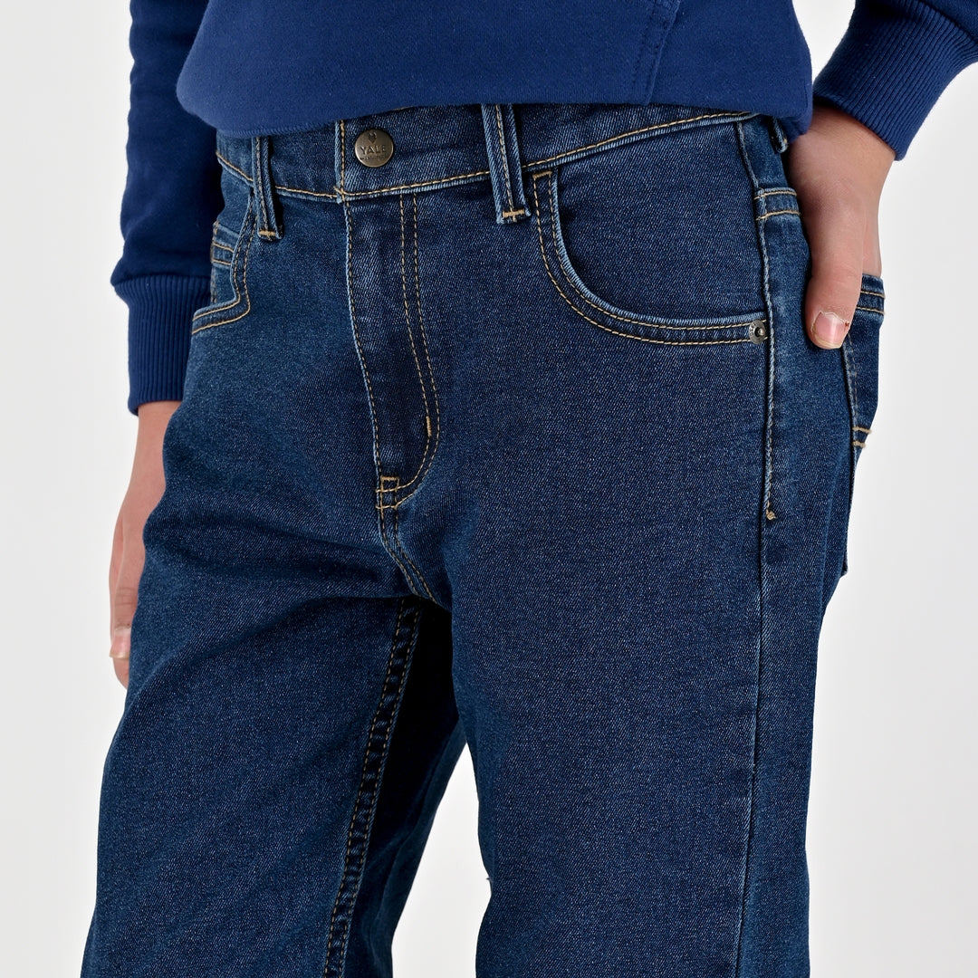 Pantalón de Gabardina Yale Boys Slim Fit 5 bolsas 2091 Azul Zafiro