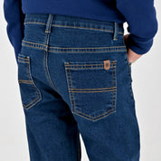 Pantalón de Gabardina Yale Boys Slim Fit 5 bolsas 2091 Azul Zafiro